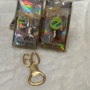New in box. 60 bottle opener. Party favor celebration set of 5
